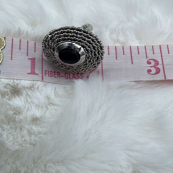 Made in Italy for Shields. Silver plated cuff links with black onyx decor - Picture 5 of 7